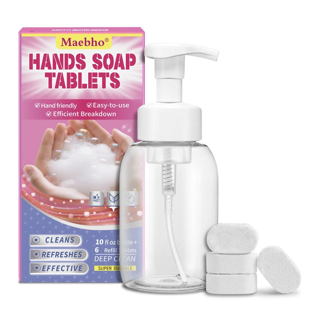 Foaming Hand Soap Tablets – Concentrated Refill Set, Dissolves into Scented Liquid Soap, Long-Lasting Fragrance